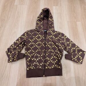 Kids Brown And Gold Zip Adidas Jacket Size M